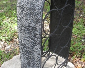 Vintage Metal Iron Tin Wine Rack Shabby Chic Cottage Boho