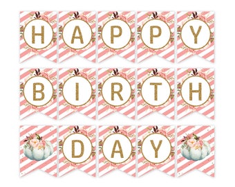 Fall birthday banner | Etsy