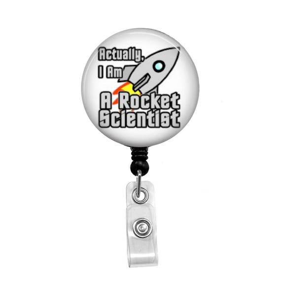 Badge Reel Retractable ID Badge Holder Rocket Scientist