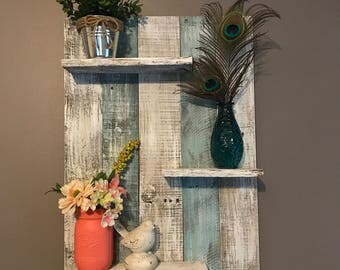 Pallet wall shelf, rustic decor, wall shelf, pallet wall shelves, home decor, bedroom decor, bathroom decor