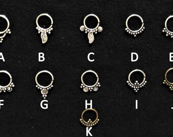 Tribal septum. Ethnic septum. Septum earring.Tribal piercing. Septum. Piercing. White brass piercing. Brass septum .Spiritual piercing.