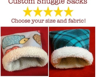 Custom Critter Snuggle Sack for Guinea Pigs, Hedgehogs, Rats, Ferrets, and other Small Pets, Burrow Bag, Snuggle Sack, Fleece Bedding