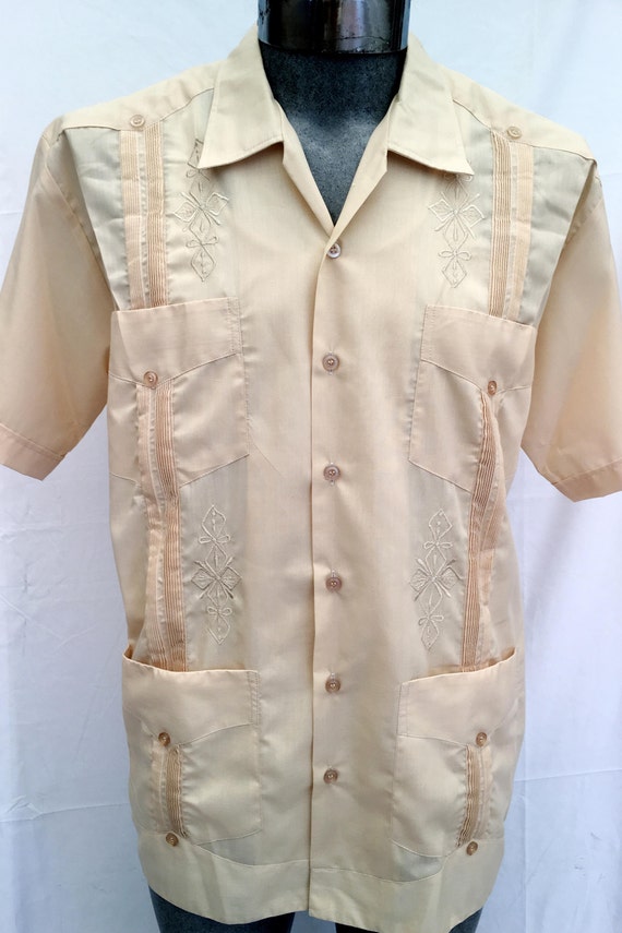 Guayabera Authentic Mexican Shirt Cami Wedding Wear Yucateca