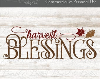 Harvest Svg File - Autumn Svg Files - Harvest Blessings Svg Cut File - Fall Svg Files for Cricut - Fall Harvest Cut File - Fall Dxf Files