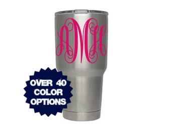 Monogram Decal, Monogam Yeti Decal, Monogram Tumbler Decal, Cup Monogram, Initials Monogram, Decal For Women, Monogram Sticker, Girl Decal