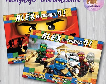 Lego Ninjago Invitation, Lego Ninjago Birthday Party, Ninjago Invite, Ninjago Party Invitation, Lego Invitation Lego Ninjas Lego Ninja Party