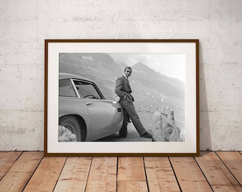 Sean Connery as James Bond Black and White Print