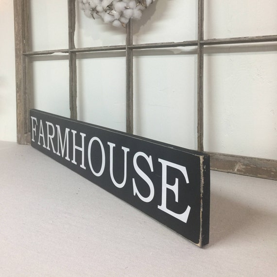 Large Farmhouse Rustic Sign in black and white with distressed