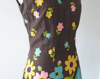 Vintage 1960's Top | Vintage 1960's Blouse | Vintage Floral Top | Vintage Tank Top |
