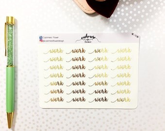 Gold Foiled Work Planner Stickers-Functional Planner Stickers-Foiled Planner Stickers-Personal Planner Stickers-EC Stickers L-103