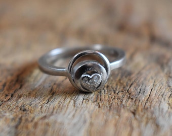 size-6.75 heart design ring,sterling silver ring,wedding ring,love ring,natural ring