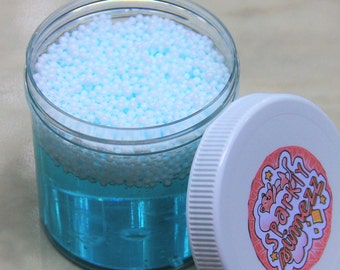 SEA FLOAM <6 fl/oz> Blue Clear Slime with LOTS of Foam Beads