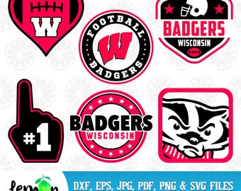 Wisconsin Badgers SVG, Wisconsin Monogram, Badgers Clipart, Wisconsin SVG, University Monogram, Instant Download, 72
