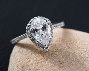 pear engagement ring engagement ring pear simple wedding ring setmoissanite engagement ring solitaire - Simple Wedding Ring Sets pear engagement ring engagement ring pear simple wedding ring setmoissanite engagement ring solitaire - Simple Wedding Ring Sets
