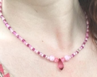 Homade Jewelry, Necklace, " Pink Charm necklace " Jewelry