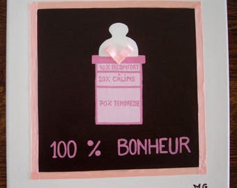 Painting for nursery; girl pink and Brown