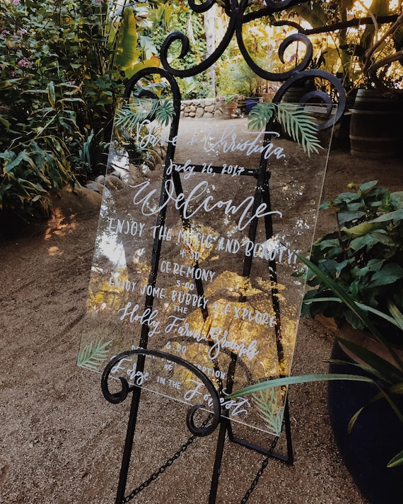 acrylic wedding welcome sign