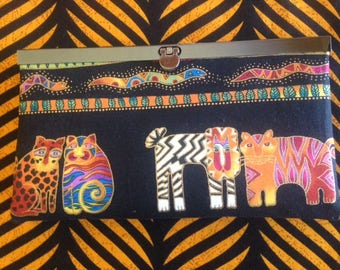 Diva Wallet, Checkbook Holder, Cellphone Holder, Bridesmaid Clutch, Women's, Daughter Birthday, Wife Anniversary, Laurel Burch fabric