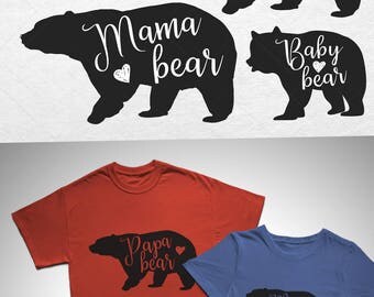 Download Mama Bear svg Papa Bear svg Baby Bear svg Bear Family svg