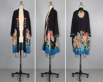 1920s kimono / vintage robe / IDALIA floral art nouveau jacket