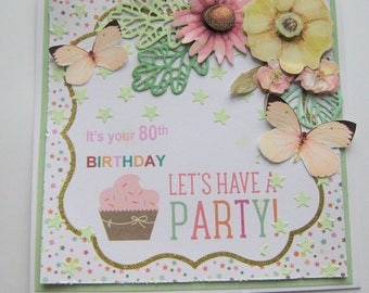 Age Birthday Card - dimensional card - Customizeable