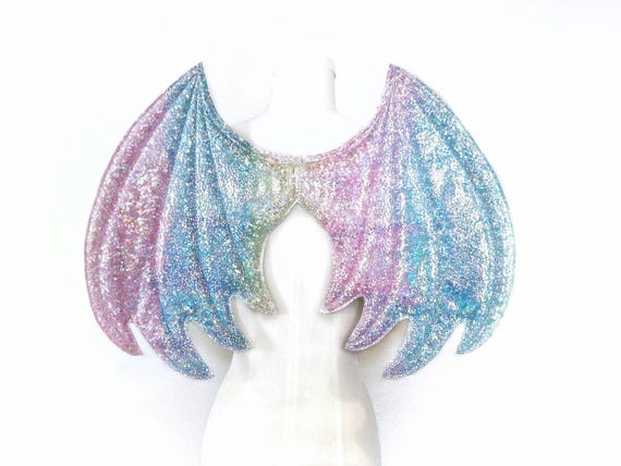 Pastel Neon Rainbow Dragon Wings costume wings Halloween