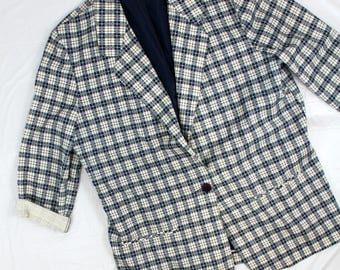 Fundamental Things sz 16 Women's Plus Size Vintage Plaid Blazer 80's 90's style Halloween Costume