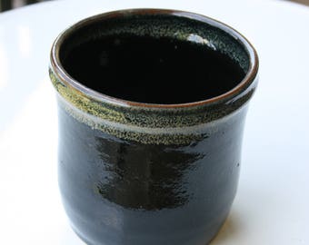 Black Pottery Utensil Holder NC Pottery Jar