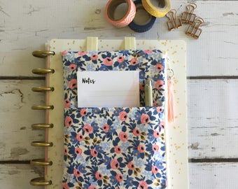Ready to ship,Rifle Paper Co.fabric Happy Planner pouch, planner organizer, daily planner pouch, zip bag, journal cover pouch,