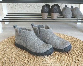 grey wool boots