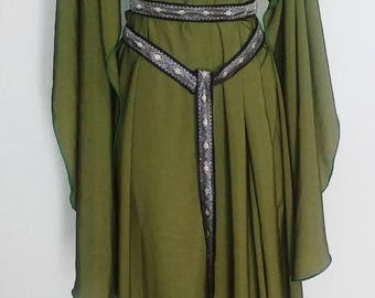 102" Brown and Silver Trim Ring Belt