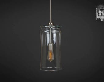 Pendant Light Fixture | Edison Bulb | Brushed Nickel | Pendant | Kitchen Light | Light Fixture | Pendant Light | Drum Shade