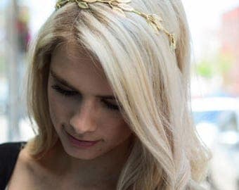 Gold Metal Leaf Headband