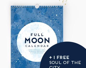 Full MOON Calendar  |  2018 Wall Calendar + free 2017 calendar | 16 Month Calendar