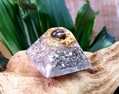 Mini Orgone Pyramid - Hematite - Feng Shui Gypsy Decor and Spiritual Gift - Metaphysical Meditation Tool - Root Chakra Healing
