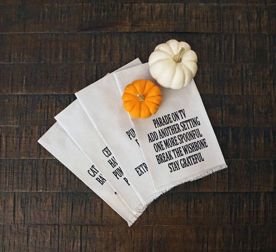 Thanksgiving Napkins Funny Thanksgiving Table Decor