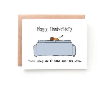 Anniversary Card - New Relationship Card - Nobody Else I'd Rather Spend Time With by Yellow Daisy Paper Co