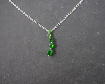 Sale Necklace Green Chrome Diopside. Madeira Citrine. Gold