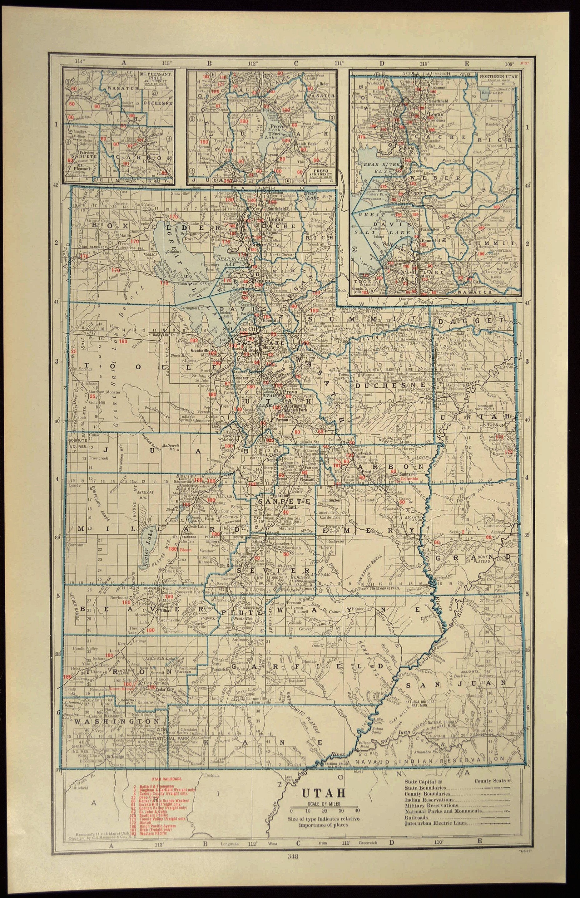 Utah Railroad Map LARGE Railroad Map Utah Wall Art