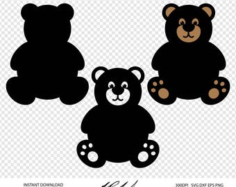 Teddy Bear Digital Cut Files - Digital Files - Teddy Bear SVG - Teddy Bear DXF - Bear EPS - Teddy Bear png - Vector - Teddy Bear Clipart