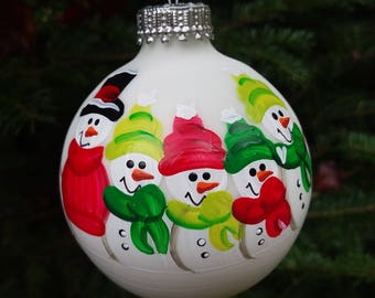 Family of 6: Personalized Snowman Ornament
