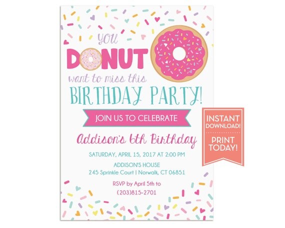 Donut Invitation Template Free 3