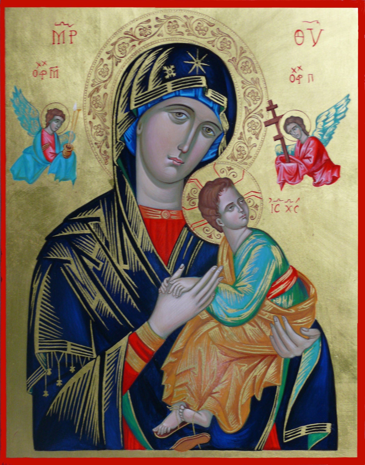 Our Holy Mother Of Perpetual Succour, Hand painted, orthodox icon