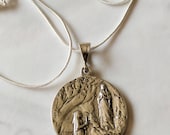 Necklace - Bernadette and Our Lady of Lourdes / St Joseph and Infant Jesus - Sterling Silver 31mm