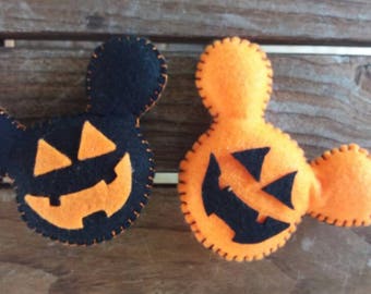 Halloween Mickey Felt pumpkin set of 2