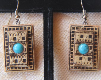 Birch bark earrings .