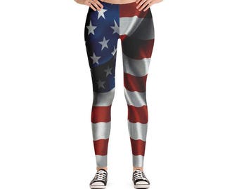 American Flag Leggings, 4th Of July Leggings, July 4th Yoga Pants, July 4th Clothing, Patriotic Yoga Pants, flag leggings, flag yoga pants