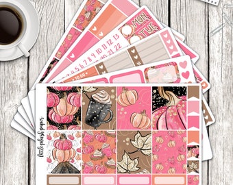 MATTE | Erin Condren Planner Stickers | Weekly Kit | Pumpkin Spice | Vertical ECLP | Full Kit