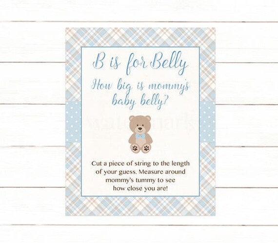 Teddy Bear How Big is Mommy's Belly, B is for Belly Game Printable, B ...