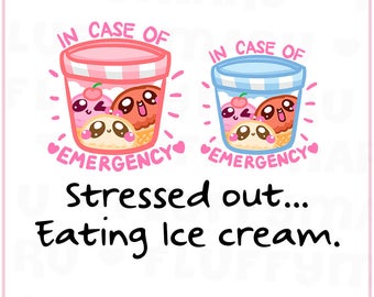 Emergency Ice Cream || Planner Stickers, Cute Stickers for Erin Condren (ECLP), Filofax, Kikki K, Etc. || DPS174